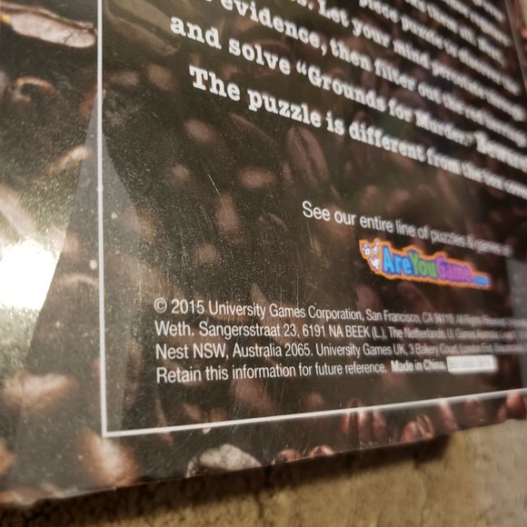BePuzzled Classics Grounds for Murder Puzzle Multi-color Mystery 1000 Piece 90s - Picture 9 of 9